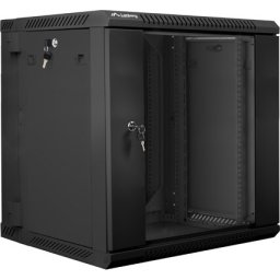 Комуникационен шкаф Lanberg rack cabinet 19" double-section wall-mount 12U / 600x600 for self-assembly (flat pack), black