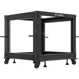 Комуникационен шкаф Lanberg open rack 19" 9U 600x600-1100 adjustable black