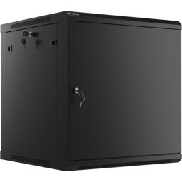Комуникационен шкаф Lanberg rack cabinet 19" wall-mount 12U/600x600 for self-assembly with metal door black (flat pack)