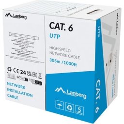 Кабел Lanberg LAN cable CAT.6 305m solid cca grey fluke passed