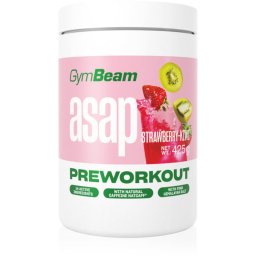 GymBeam ASAP Pre-Workout разтворима напитка за подпомагане на спортните постижения вкус Strawberry Kiwi 425 гр.
