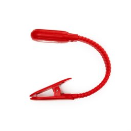 Лампа за четене с щипка и USB за зареждане червена