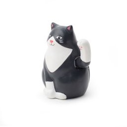 Голяма черна Lucky cat със соларно задвижване