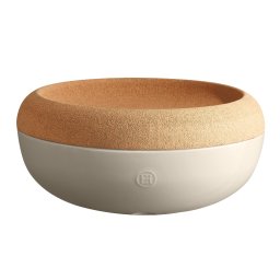 EMILE HENRY Керамична фруктиера с корков капак LARGE STORAGE BOWL, Ø 36 см - цвят екрю
