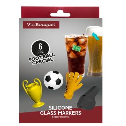 Vin Bouquet Сет маркери за чаши “ФУТБОЛ“ - 6 бр.