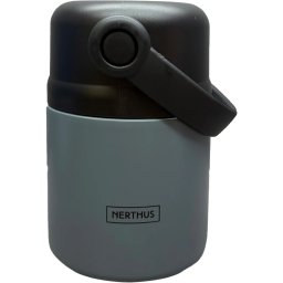 Nerthus Двустенен термос за храна с дръжка - сив - 650 мл.