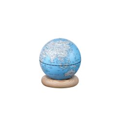 GINGKO Смарт лампа глобус “Atlas Globe“ - светлосиня/бял ясен