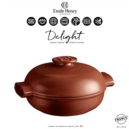EMILE HENRY Индукционна касерола “DELIGHT" - 2,5 л / Ø 27см - цвят керемидено червен