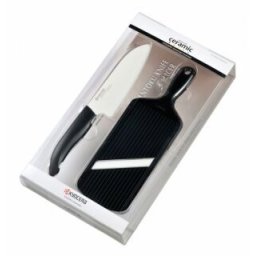 KYOCERA Комплект керамичен нож за готвене и ренде - цвят черен