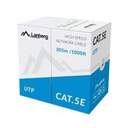 Kабел Lanberg, UTP, Cat5e, Copper-clad aluminium, 305m, сив