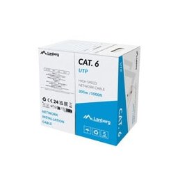 Кабел Lanberg LCU6-15CC-0305-S, UTP, Cat.6, 305m, сив