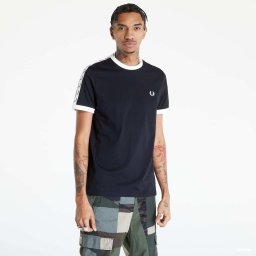 Тениска FRED PERRY Taped Ringer T-shirt Black XXL