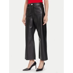 Morgan Панталони от имитация на кожа 242-PCHOU Черен Wide Leg
