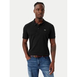 Lacoste Тениска с яка и копчета DH2050 Черен Regular Fit