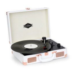 Auna Peggy Sue, ретро грамофон, LP, USB бяло/розаво - златно (TTS6-Peggy Sue RG)