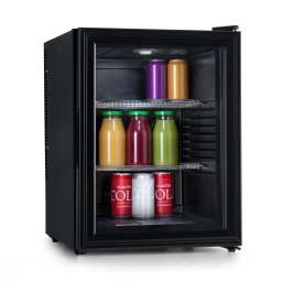 Klarstein Brooklyn 42, мини хладилник, със стъклена врата, LED осветление, рафтове (BCH-50BG Blk)