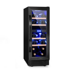 Klarstein Vinovilla 17 Built-in Duo Onyx Edition, двузонов охладител за вино, 53 л, 17 бутилки, трицветна стъклена врата (HEA8-Vinov-O17)