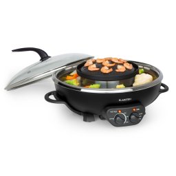 Klarstein Szechuan, 2 в 1 hot pot и плоча за гриловане, обем 5 л, 1350/ 600 W, черен (GQ23-Szechuan-BK)