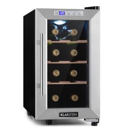 Klarstein Reserva 8 Uno, охладител за вино, 23 литра, 8 бутилки, 11 - 18 ° C, 26 dB, неръждаема стомана (HEA3-Reserva8-Uno)