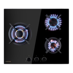 Klarstein Goldflame 3, газов котлон, 3 горелки, месингови горелки, стъклокерамика (CP11-Goldflame-3)