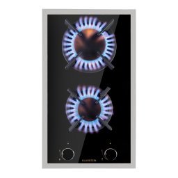 Klarstein Goldflame 2, газов котлон, 2 горелки, месингови горелки, стъклокерамика (CP11-Goldflame-D-Pr)