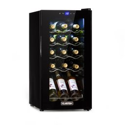 Klarstein Shiraz 15 Slim Uno, охладител за вино, 44 л, сензорен, 135 W, 5 - 18 °C, черен (HEA-Shiraz-15-uno-bl)