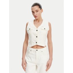 Guess Jeans Елек W5GN74 D5M62 Бял Regular Fit