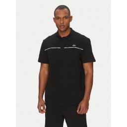 Lacoste Тениска с яка и копчета PH9863 Черен Regular Fit