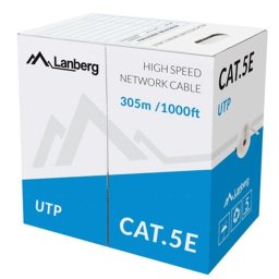 Lanberg LAN cable UTP CAT.5E 305m solid CCA, grey