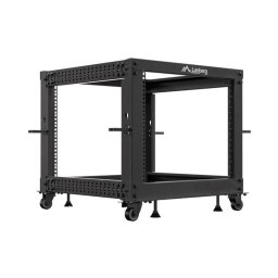 Lanberg open rack 19" 9U 600x600-1100 adjustable, black