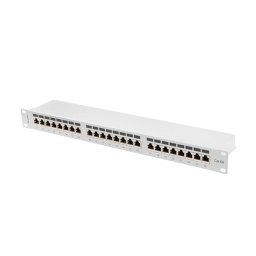 Lanberg patch panel 24 port 1U 19" CAT.6a ftp with cable organizer shielded