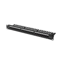 Lanberg patch panel 24 port 1U 19" CAT.6a utp with cable organizer black