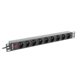 Lanberg power distribution unit (PDU) 19"1U 16A 9 SOCKETS 3M, black