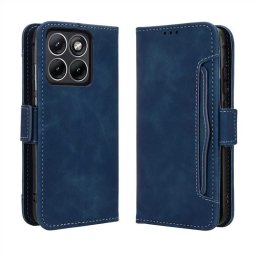 Кожен калъф тип портмоне с магнитна закопчалка за Motorola Edge 70 Fusion 5G - тъмно син