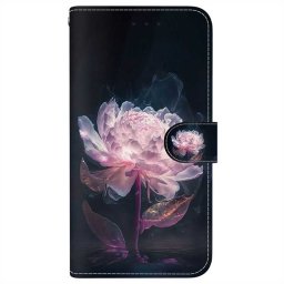 Кожен калъф тип портмоне за Motorola Edge 70 Fusion 5G - розово цвете