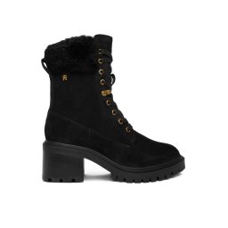 Tommy Hilfiger Зимни обувки Th Shearling Lace Up Boot FW0FW08999 Черен