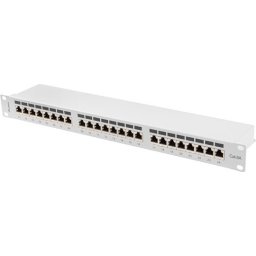 Пач панел Lanberg patch panel 24 port 1U 19" CAT.6a ftp with cable organizer shielded grey