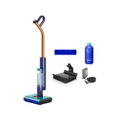 Прахосмукачка за мокро почистване Dyson Clean+Wash Hygiene 432030-01, Покритие до 350кв.м, Функция за самопочистване, Резервоар за чиста вода 0.75л, Резервоар за мръсна вода 0.52л, 3 нива на овлажняване, 48 мин автономност, Prussian Blue/Rich Copper