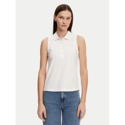 Gant Тениска с яка и копчета 4200560 Бял Regular Fit