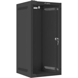 Комуникационен шкаф Lanberg rack cabinet 10" wall-mount 12U/280x310 (flat pack) with glass door black