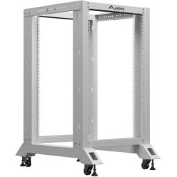 Комуникационен шкаф Lanberg open rack 19" 18U 600x800, grey