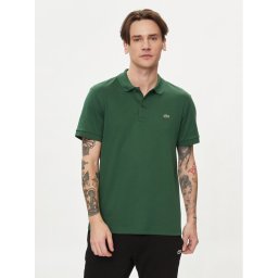 Lacoste Тениска с яка и копчета DH2050 Зелен Regular Fit