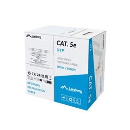 Кабел Lanberg LCU5-15CC-0305-S, UTP, Cat.5e, 305m, сив