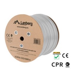 Кабел Lanberg LCUF6L-11CU-0305-S, U/FTP, Cat.6a, ролка 305m, сив