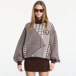 Облекло MM6 Mini Dress Brown/ Off White L