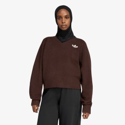 Пуловер adidas Essentials Knit V-Neck Sweatshirt Long Sleeve Aurora Coffee M