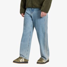 Дънки adidas Firebird Adicolor Denim Jeans MID-RISE Straight Leg Worn Blue Denim 34