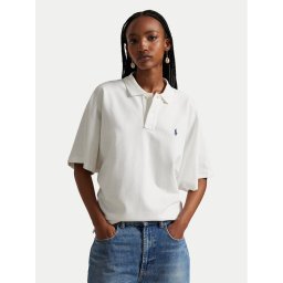 Polo Ralph Lauren Тениска с яка и копчета 211A96270001 Бял Relaxed Fit