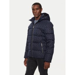 Guess Пухено яке M4BL42 WG9L2 Тъмносин Regular Fit