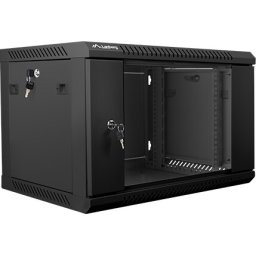 Комуникационен шкаф Lanberg rack cabinet 19” wall-mount 6U / 600x450 for self-assembly (flat pack), black